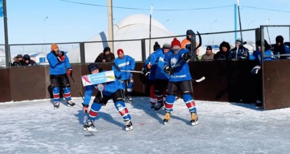 ИСАТАЙ АУДАНЫНДА ХОККЕЙ АЛАҢЫ АШЫЛДЫ